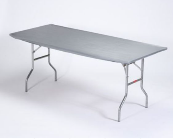 Picture of TABLECOVER,8' PLASTIC SILVER