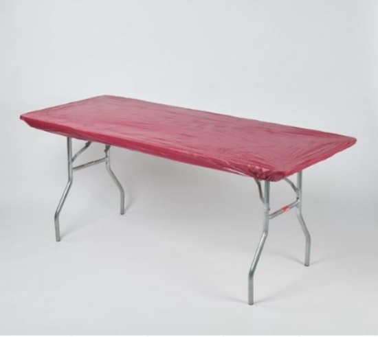 Picture of TABLECOVER, 8' PLASTIC MAROON